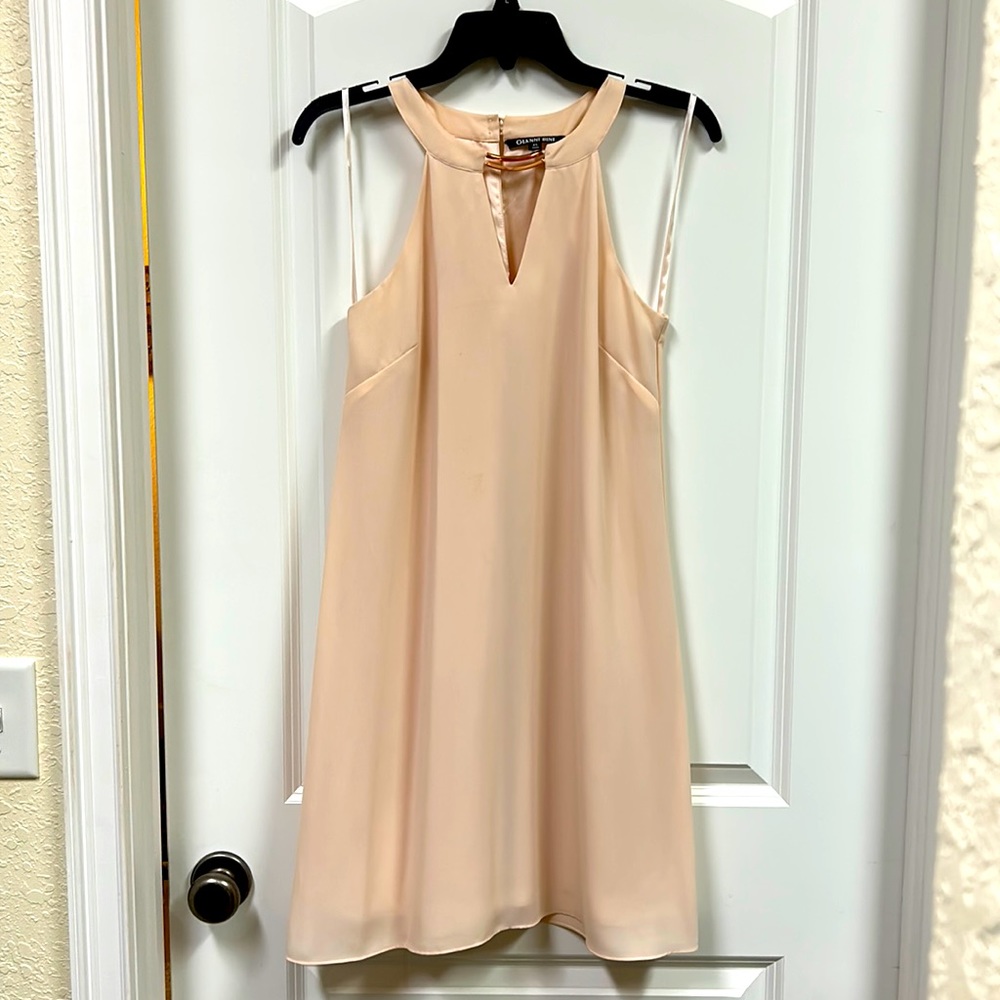 Rose gold, lined Halter-like dress